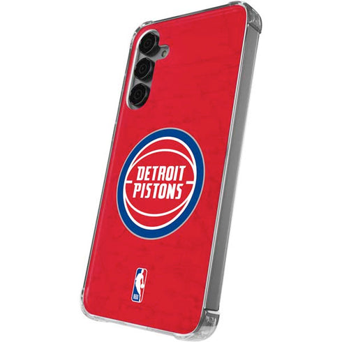 NBA Detroit Pistons Distressed Galaxy S24 Plus Clear Case